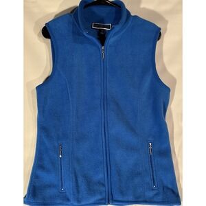NWT Karen Scott Women's Zip Up Fleece Vest Ultra Blue Size Medium